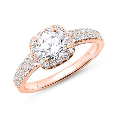 585er Roségold Ring mit Diamanten