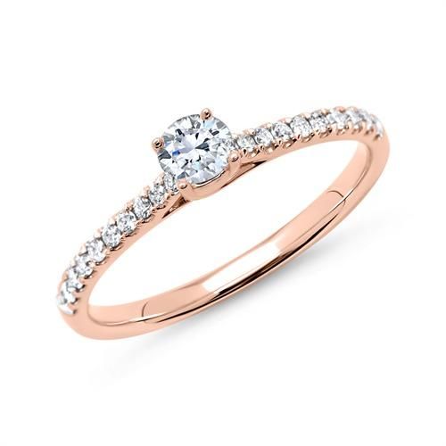 585er Roségold Ring mit Diamanten