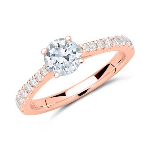 585er Roségold Verlobungsring mit Diamanten