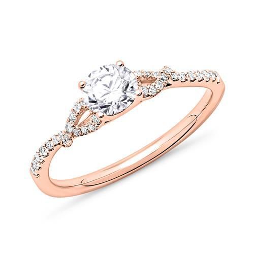 750er Roségold Ring mit Diamanten