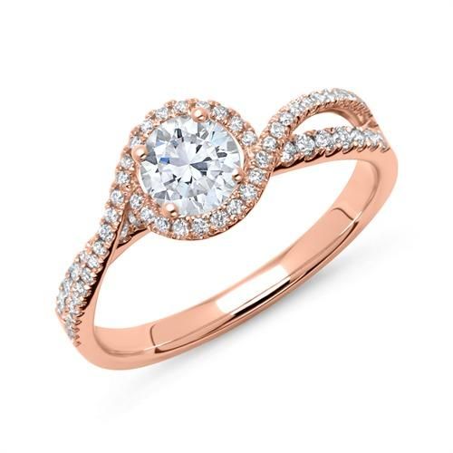 750er Roségold Ring mit Diamanten