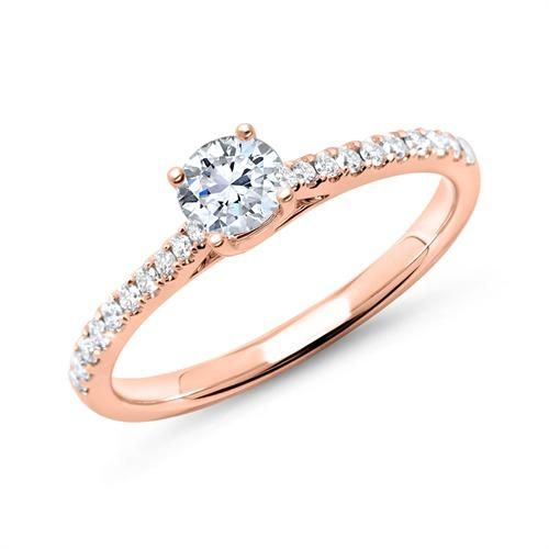 Verlobungsring 585er Roségold mit Diamanten