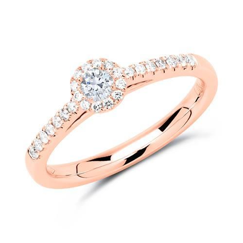 Ring 585er Roségold mit Diamanten