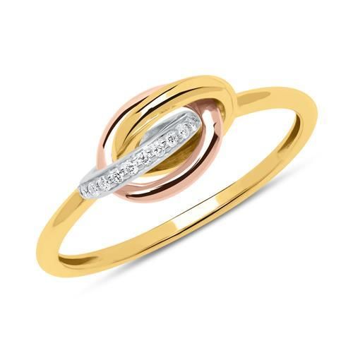 Ring aus 585er Gold tricolor mit Brillanten