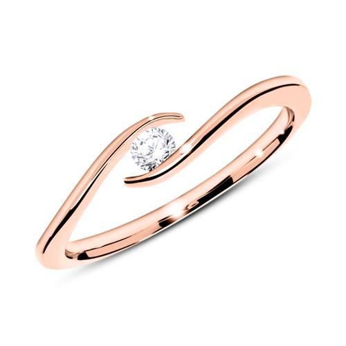 Ring aus 14K Roségold mit Diamant 0,10 ct.