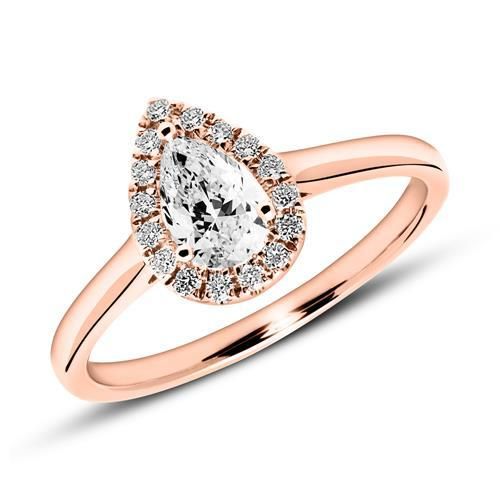 585er Roségold Verlobungsring mit Diamanten