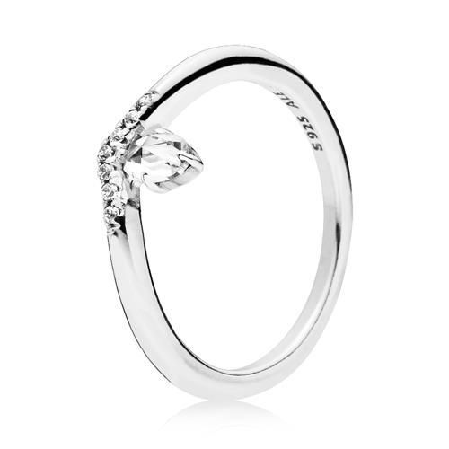 Ring Wishbone aus 925er Silber mit Zirkonia