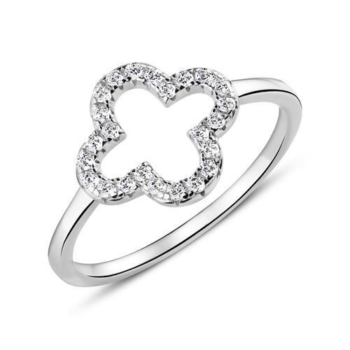 Ring Kleeblatt aus Sterlingsilber mit Zirkonia