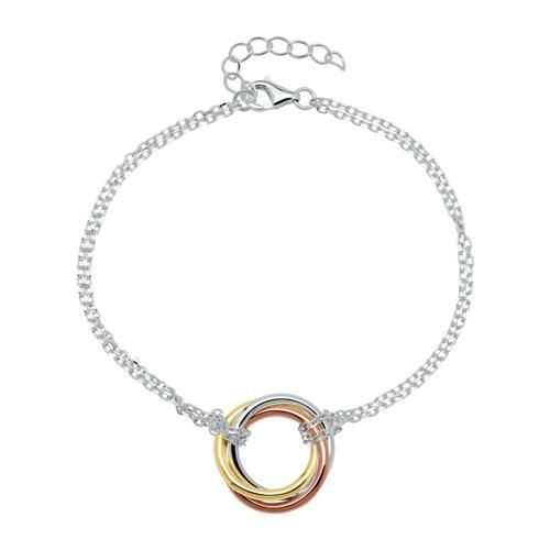 Damenarmband aus Sterlingsilber tricolor