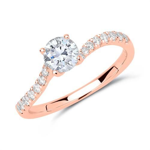 Verlobungsring 750er Roségold mit Diamanten