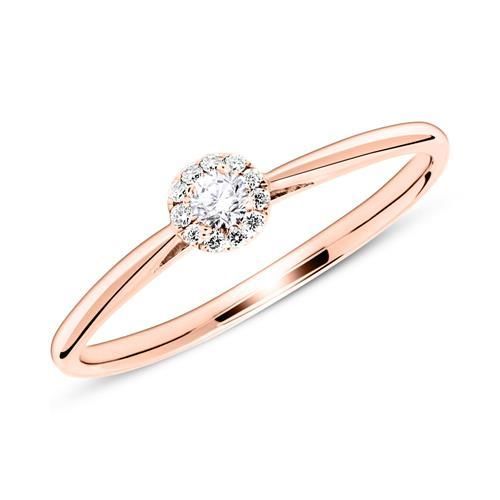 585er Roségold Verlobungsring mit Brillanten