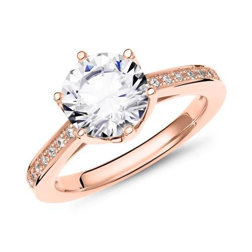 Ring aus rosévergoldetem Sterlingsilber mit Zirkonia