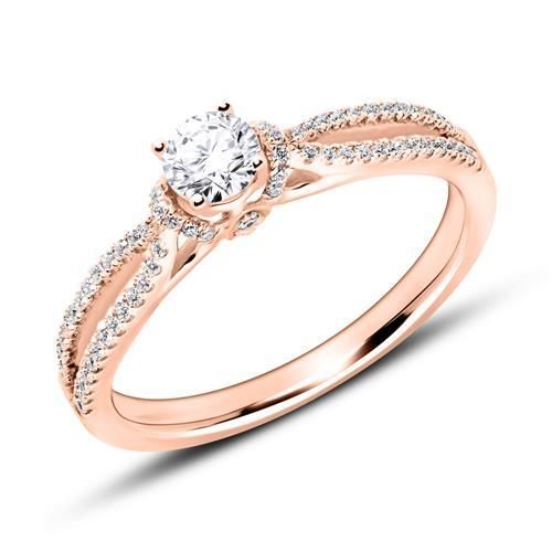 Verlobungsring aus 750er Roségold mit Diamanten