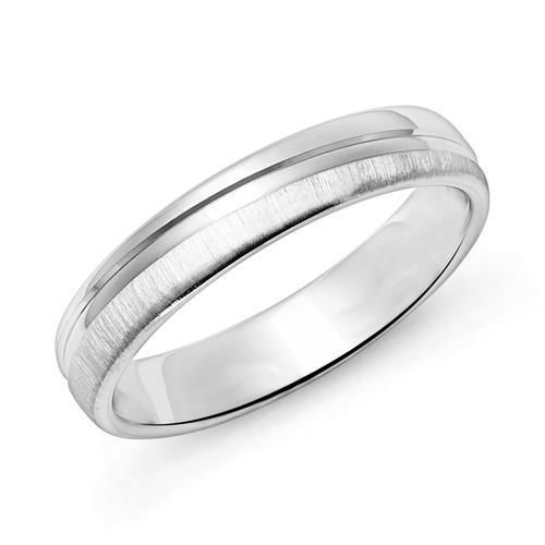 Herrenring aus Sterlingsilber, teilmattiert