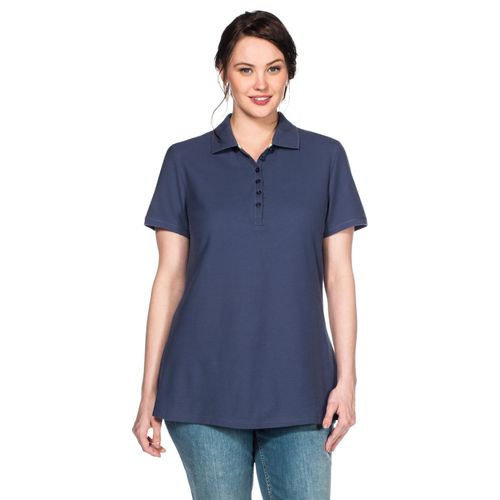Poloshirt mit kurzem Arm, in Piqué-Qualität, jeansblau, Gr.52/54