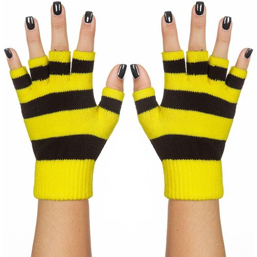 Strick-Handschuhe, gelb/schwarz