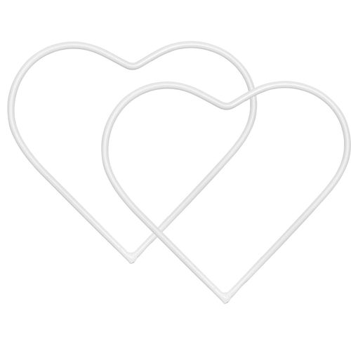 Draht-Herz, weiß, 10 cm, 2 Stück