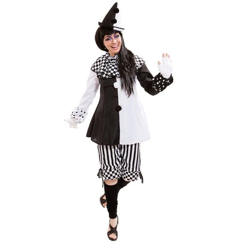 Harlekin-Kostüm „Black & White“ für Damen