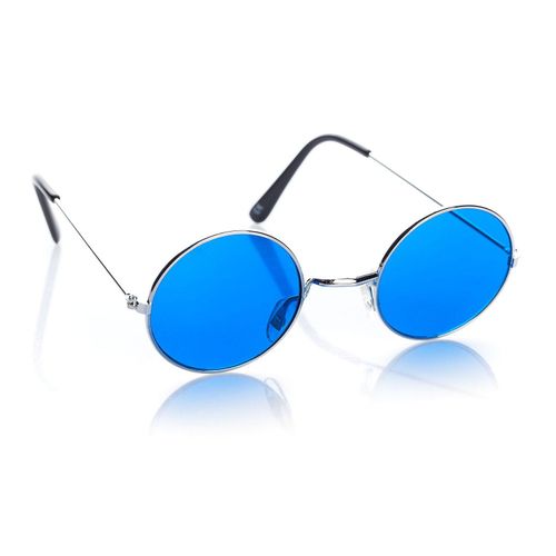 Brille „Hippie“, 4,5 cm Ø, blau