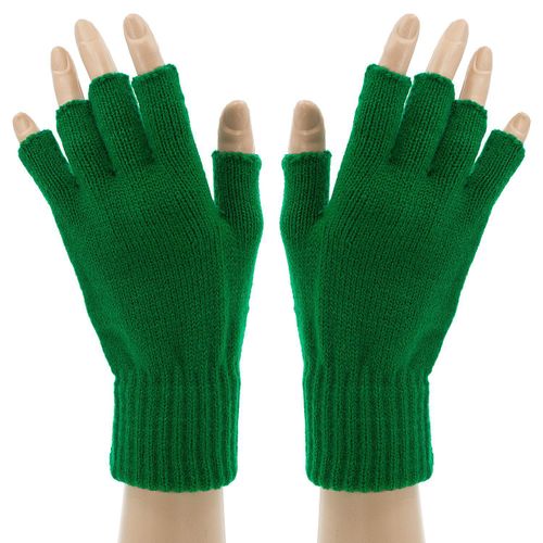 Strick-Handschuhe, dunkelgrün