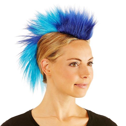 Irokesen-Haarteil, blau/türkis