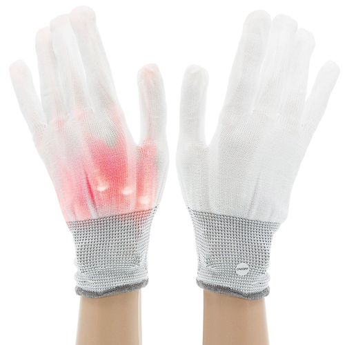 Handschuhe „LED“, weiß/rot