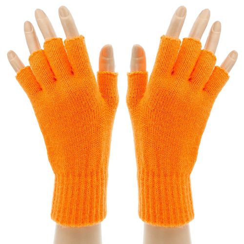 Strick-Handschuhe, neonorange