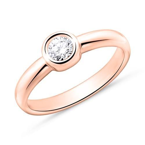 Solitärring aus 18K Roségold mit Diamant