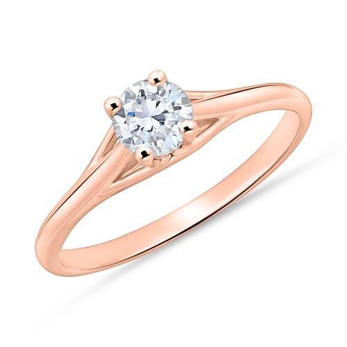 Solitärring aus 14K Roségold mit Diamant