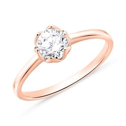 Verlobungsring aus 750er Roségold mit Diamant