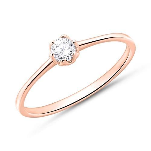 Verlobungsring aus 585er Roségold mit Diamant