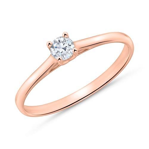 18K Roségold Verlobungsring mit Diamant