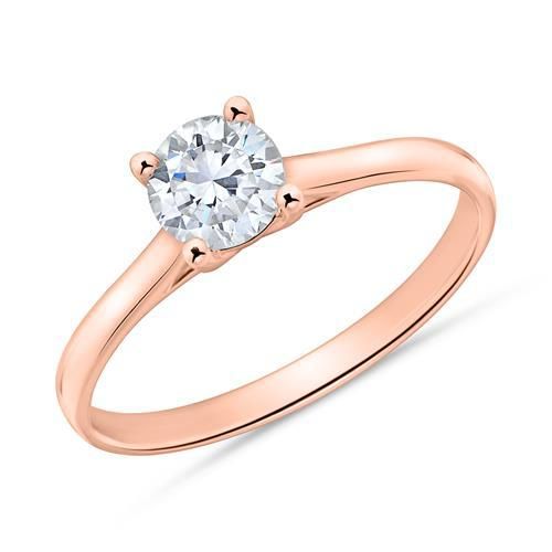 18K Roségold Verlobungsring mit Diamant