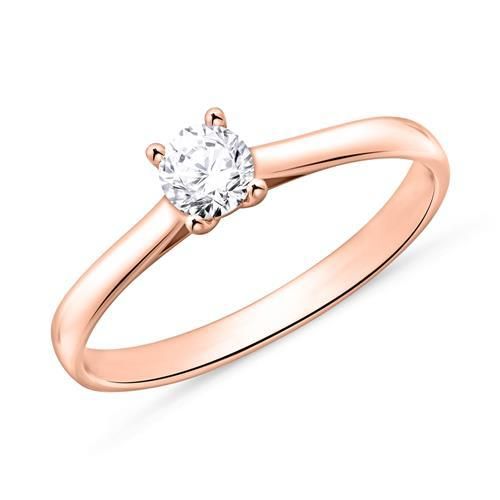 14K Roségold Solitärring mit Brillant