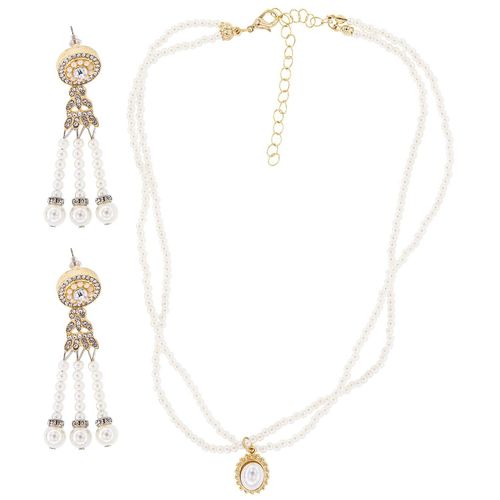 Schmuck-Set „Perlen“, creme/gold