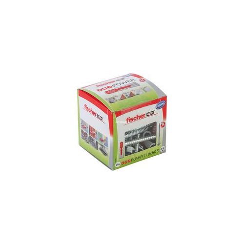 Dübel DUOPOWER 10x50 S LD hellgrau/rot, 25 Stück, mit Schraube