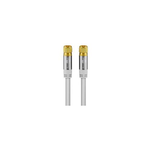 SAT-Antennenkabel (135dB typ), F-Stecker ></noscript> F-Stecker weiß, 1 Meter