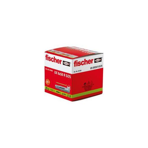 Universaldübel UX 8x50 R S/25 hellgrau, 25 Stück, mit Schraube