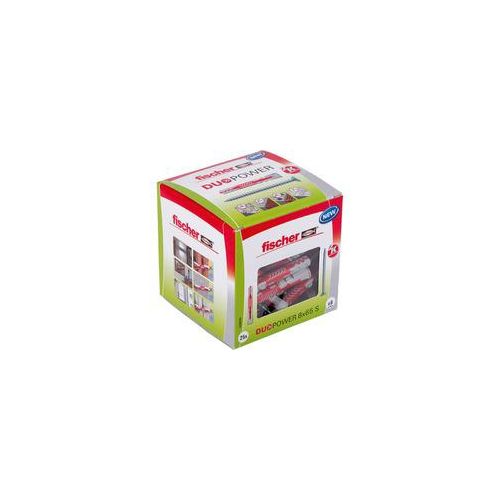 Dübel DUOPOWER 8x65 S LD hellgrau/rot, 25 Stück, mit Schraube