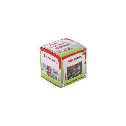 Dübel DUOPOWER 8x40 S LD hellgrau/rot, 50 Stück, mit Schraube