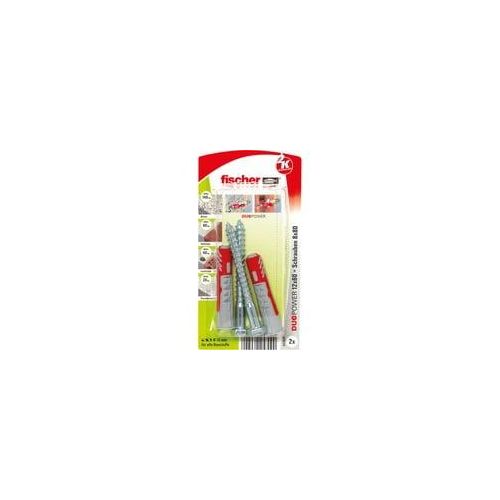 Dübel DUOPOWER 12x60 S K hellgrau/rot, 2 Stück, mit Schraube