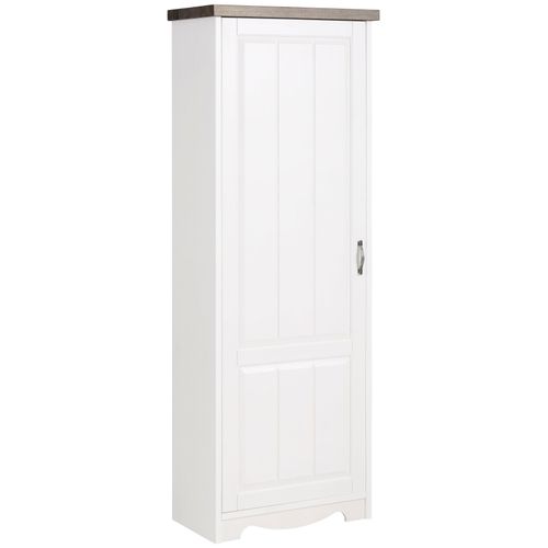 Garderobenschrank HOME AFFAIRE, grau (weiß, grau), B:69cm H:190cm T:37cm, Massivholz, Schränke