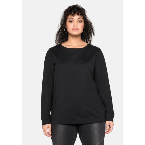 Sweatshirt mit seitlichen Reißverschlüssen, schwarz, Gr.44/46