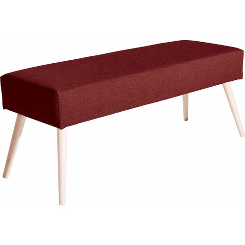 Sitzbank MAX WINZER „Sit“ Sitzbänke Gr. B/H/T: 114 cm x 48 cm x 40 cm, Strukturgewebe 16523, rot Holzbänke mit hohen konischen Füßen