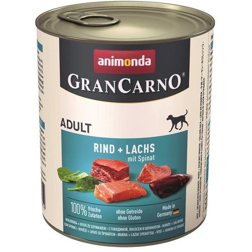 Animonda GranCarno Adult Rind, Lachs & Spinat 6 x 800g Hundefutter