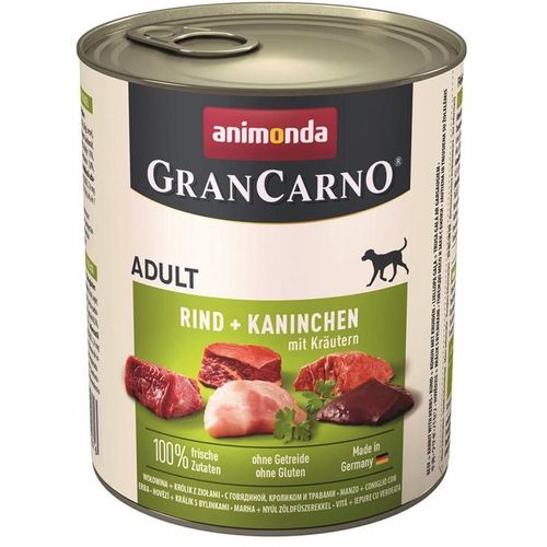 Animonda GranCarno Adult Rind, Kaninchen & Kräuter 6 x 800g Hundefutter
