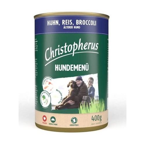 Christopherus Hundemenü Senior mit Huhn, Reis, Broccoli 6 x 400g Hundefutter