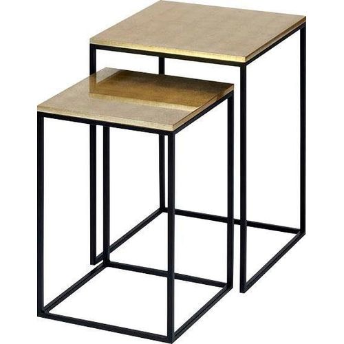 Beistelltisch LAMBERT Tische Gr. B/H/T: 30cm x 47cm x 30cm, goldfarben (schwarz, goldfarben)