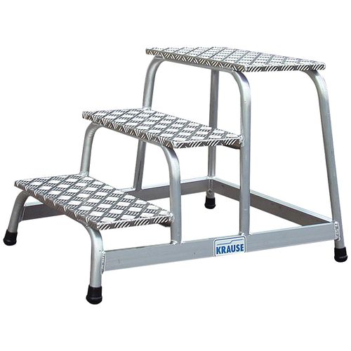 Trittleiter KRAUSE "STABILO", silber (silberfarben), B:73cm H:88cm, Aluminium, Leitern
