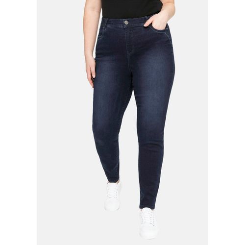 Skinny Jeans mit Gummibund und Push-up-Effekt, blue black Denim, Gr.56